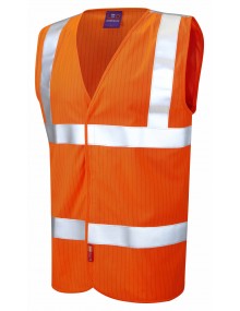Leo Anti-Static Waistcoat W19 - Orange High Visibility